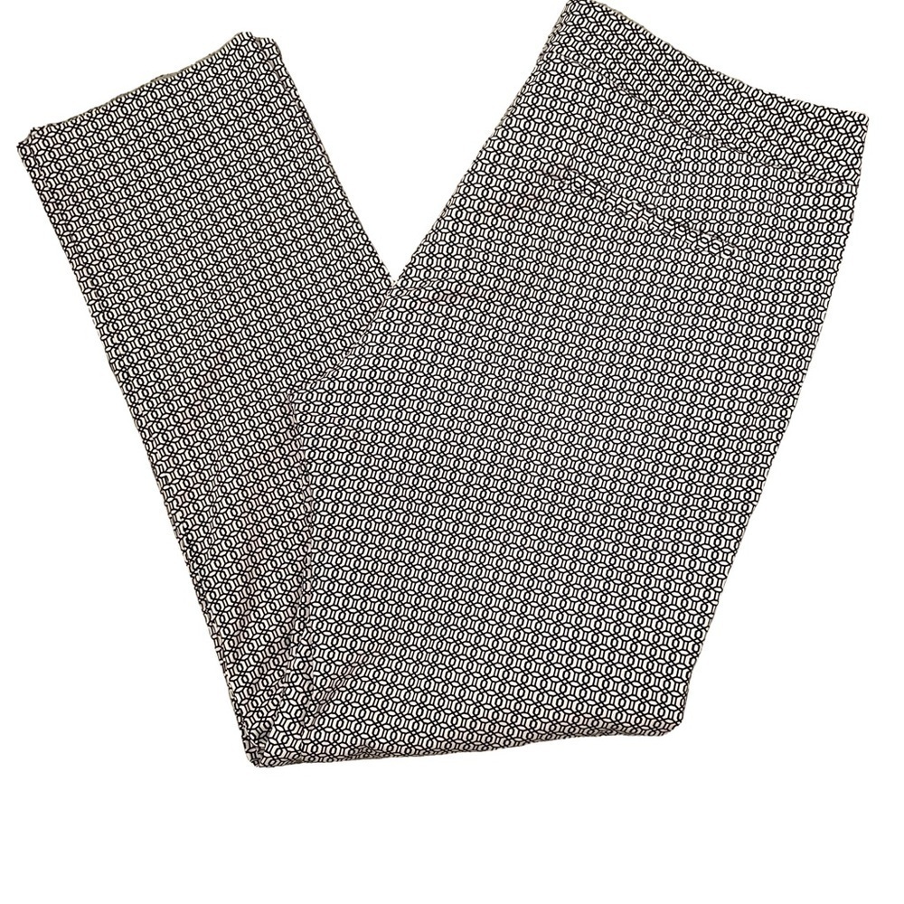 Kenar Black & White Geometric Honeycomb Pattern Dress Pant Women's Size 8